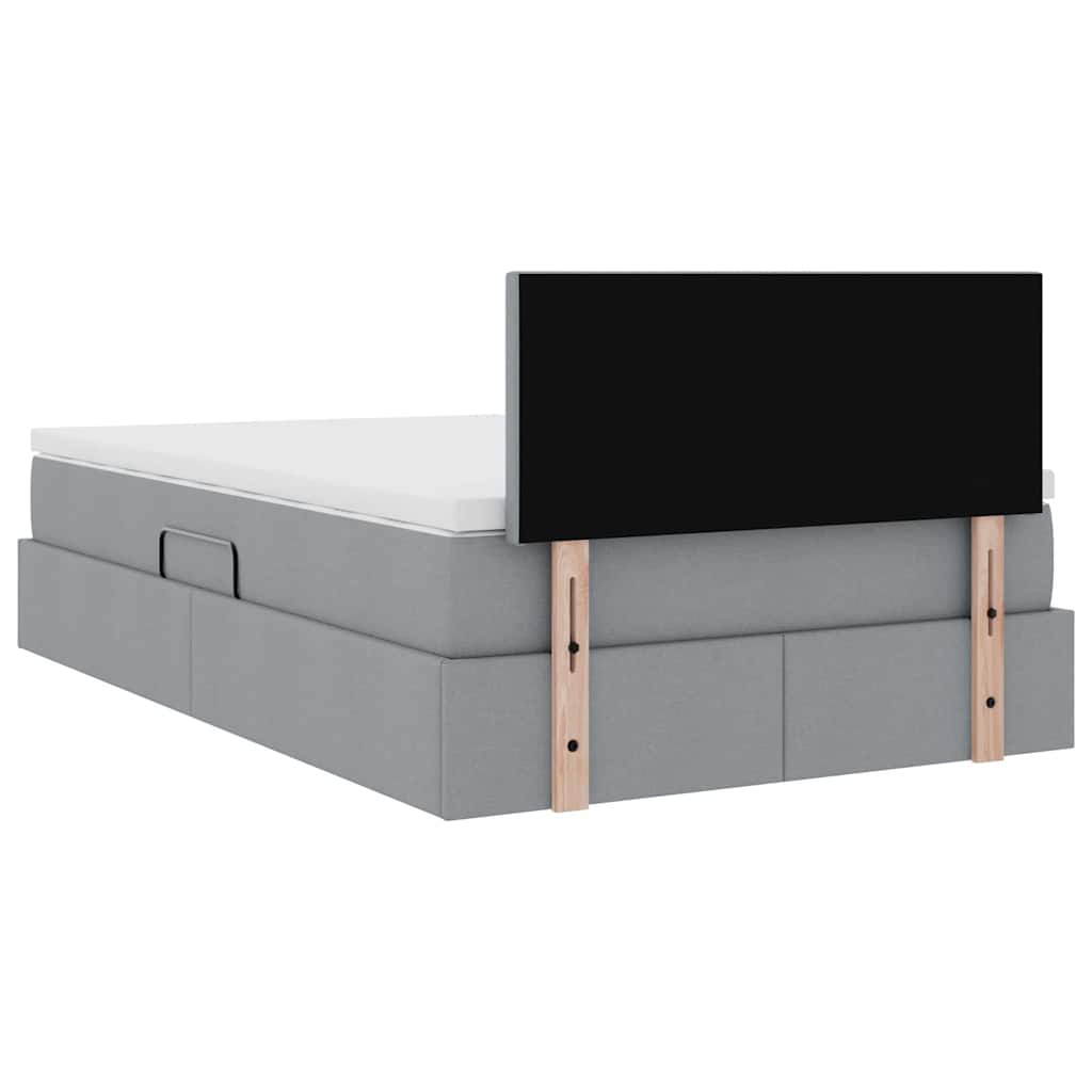 Letto con contenitore e materasso Grigio chiaro 120 x 190 cm