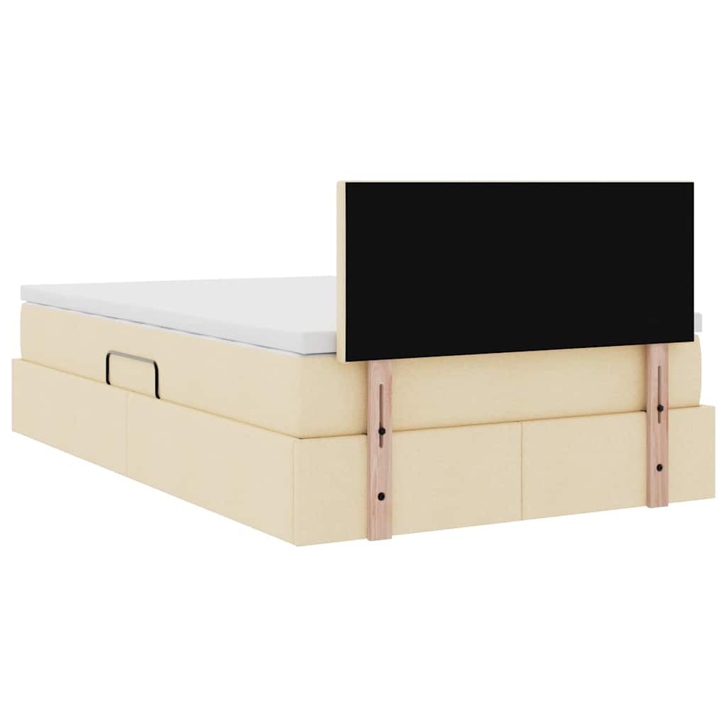 Letto con contenitore e materasso Crema 120 x 190 cm
