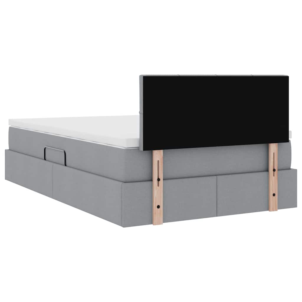 Letto con contenitore e materasso Grigio chiaro 120 x 190 cm