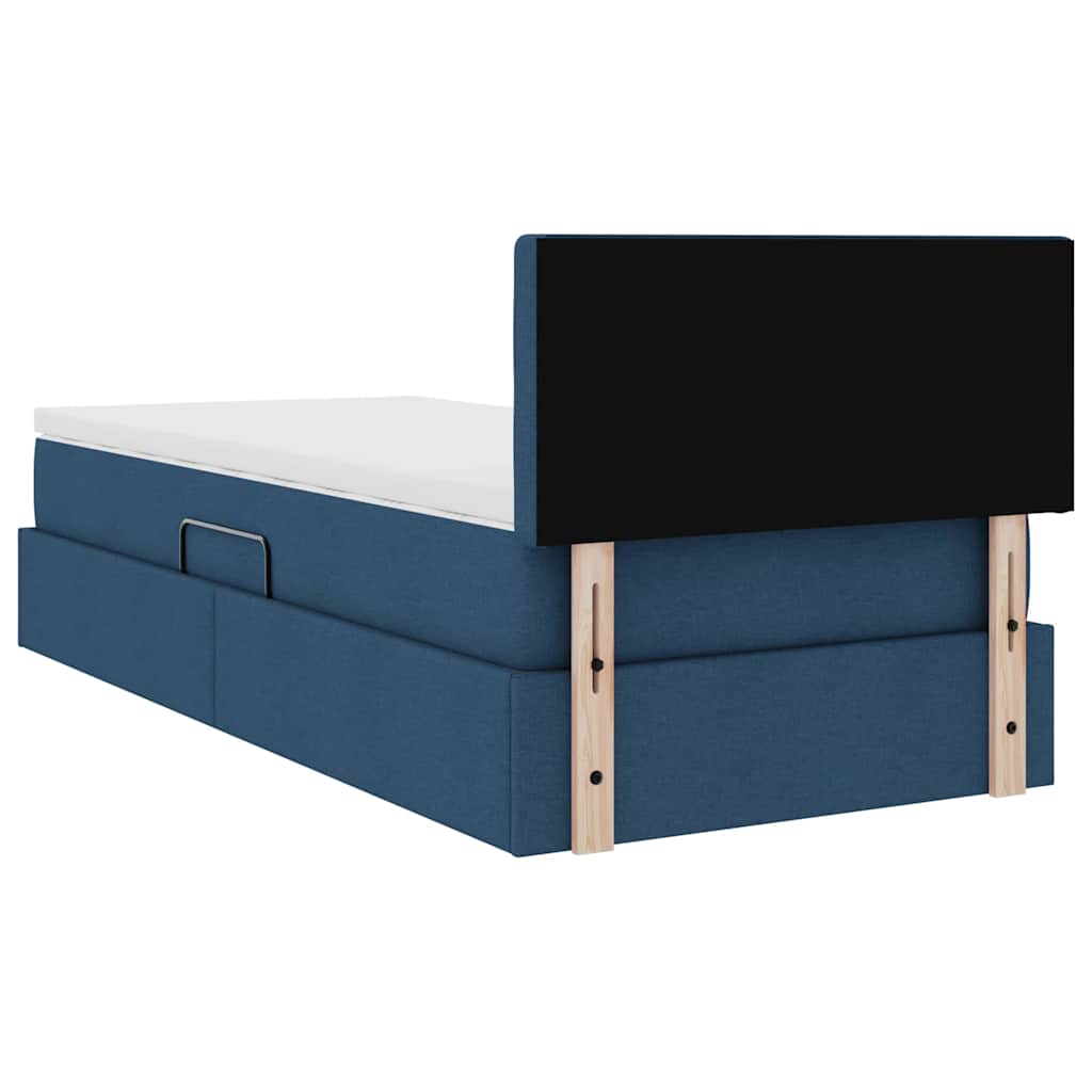 Letto con contenitore e materasso con materasso Blu 90 x 200 cm