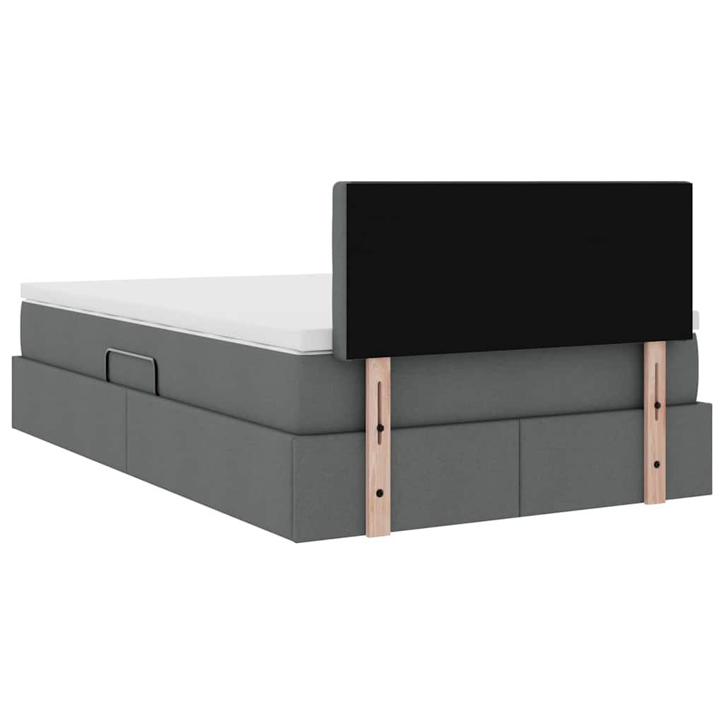 Letto con contenitore e materasso Grigio scuro 120 x 190 cm