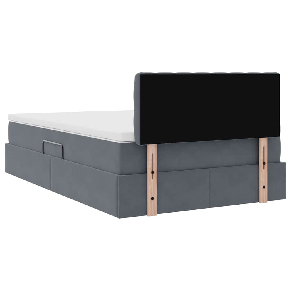 Letto con Contenitore Grigio scuro 120 x 190 cm Velluto