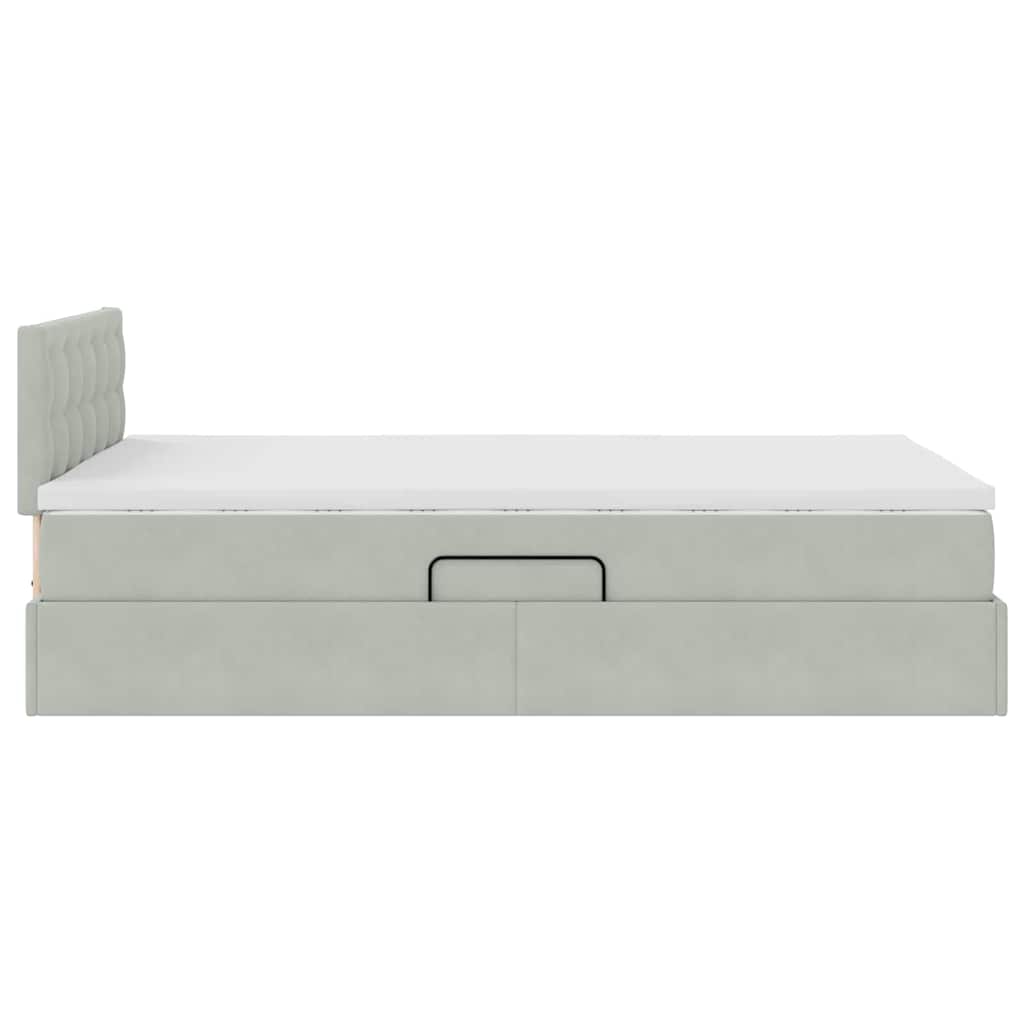 Letto con Contenitore Grigio chiaro 120 x 190 cm Velluto | homemem39