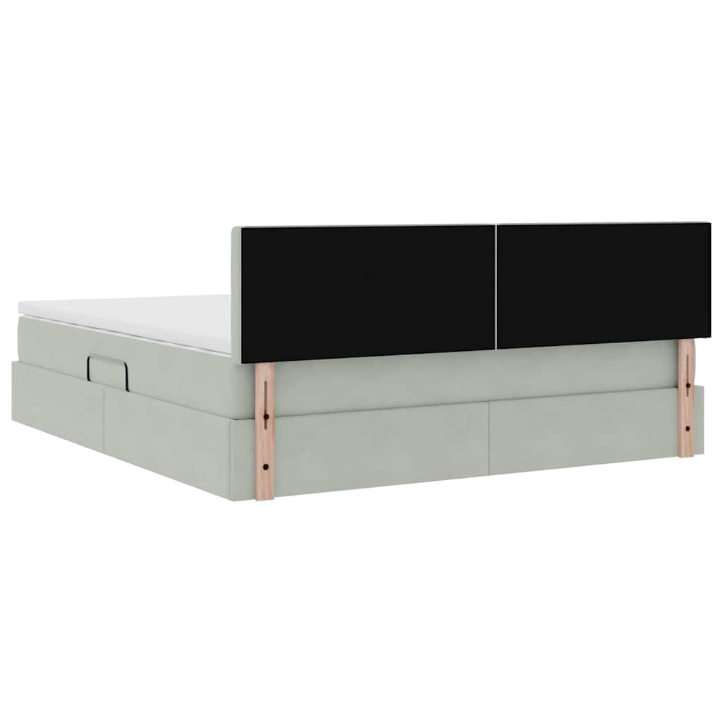 Letto con Contenitore Grigio chiaro 180 x 200 cm Velluto