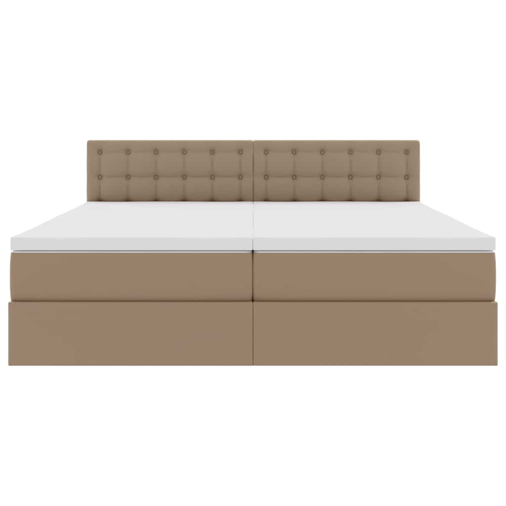 Letto con Contenitore Cappuccino 180 x 200 cm Pelle Sintetica