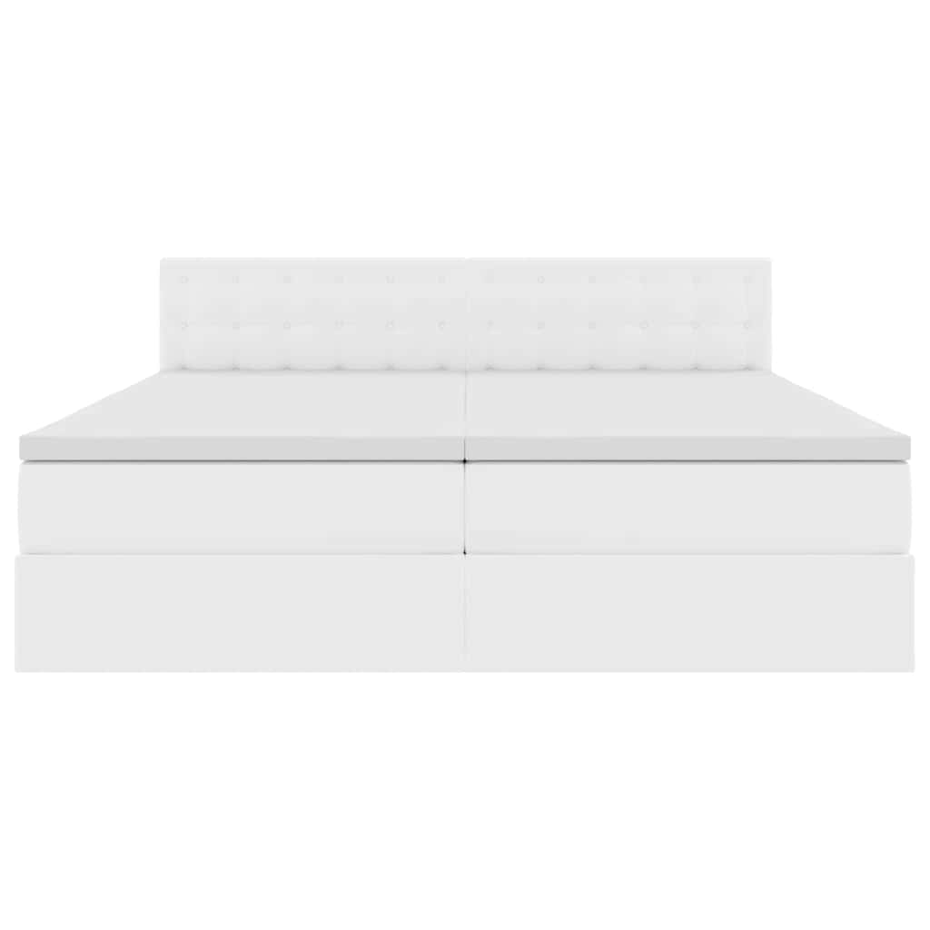 Letto con Contenitore Bianco Puro 200 x 200 cm Pelle Sintetica | homemem39