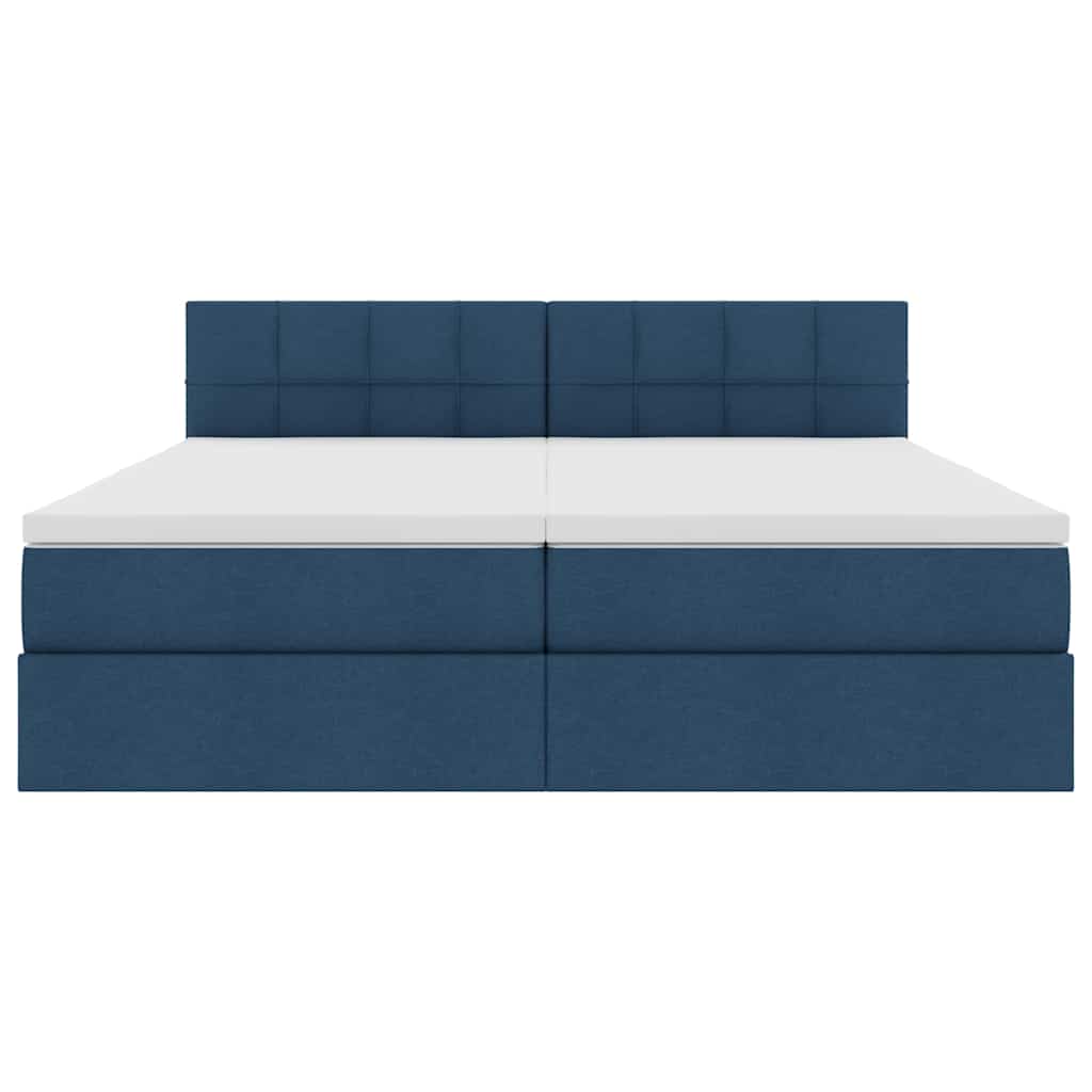 Letto con Contenitore Blu 200 x 200 cm Pelle Sintetica