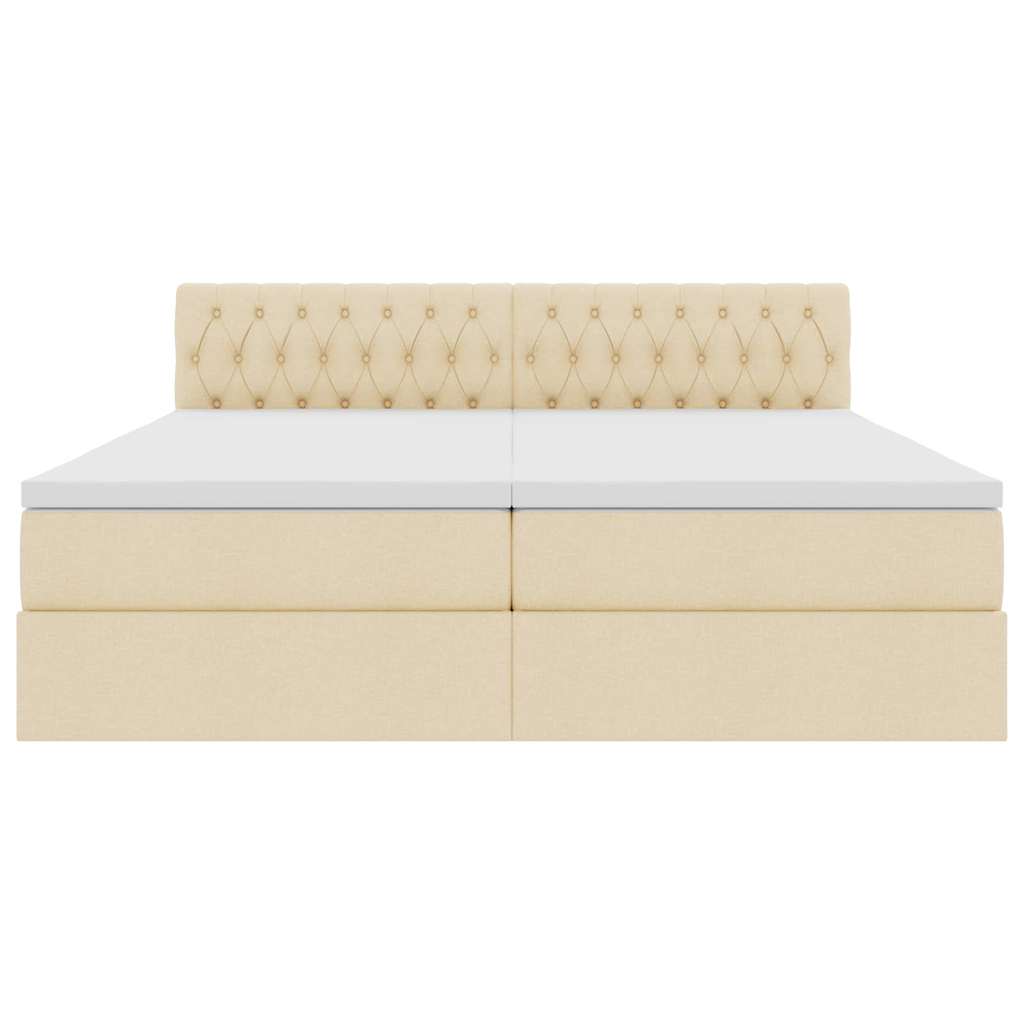 Letto con Contenitore Crema 180 x 200 cm Pelle Sintetica