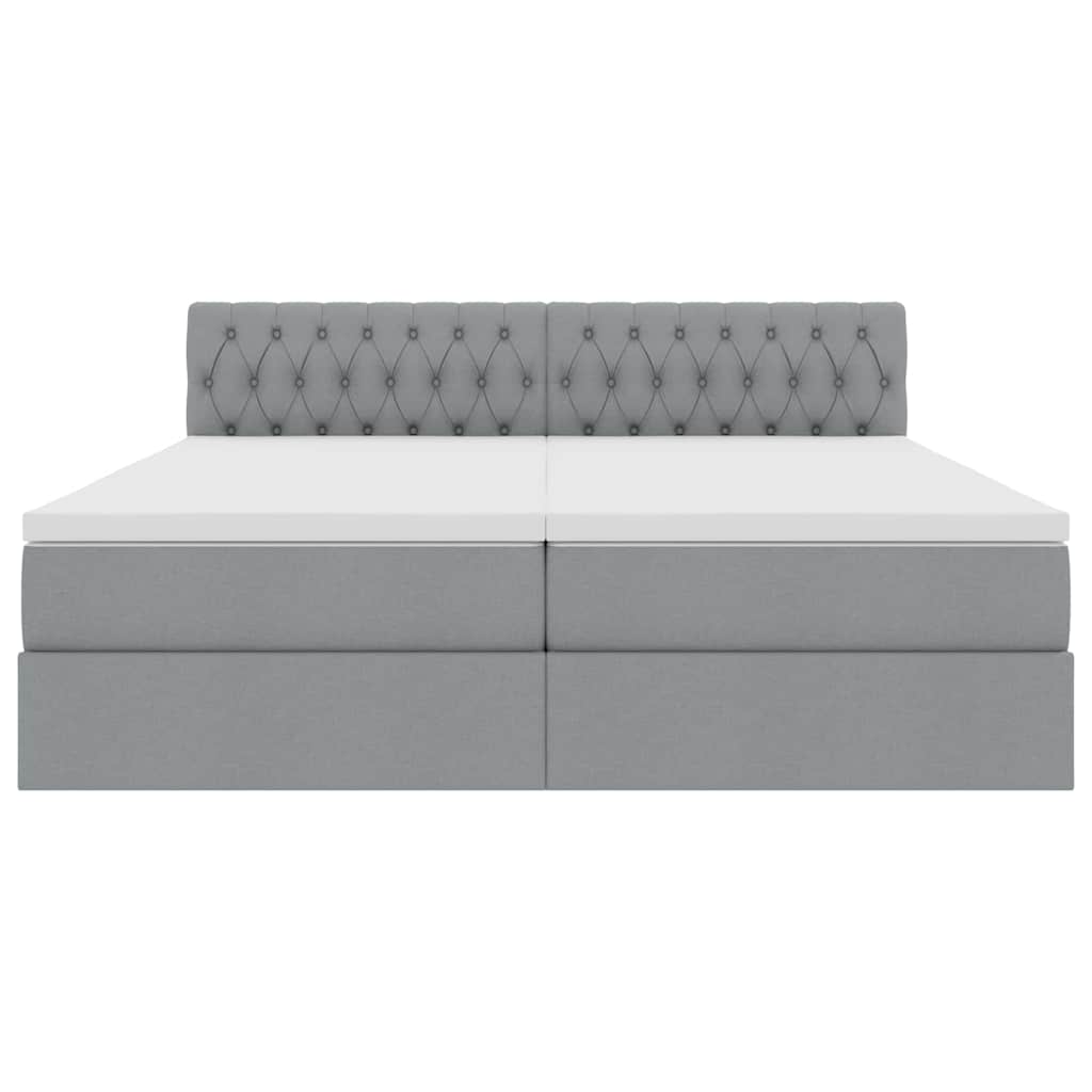 Letto con Contenitore con materasso Grigio chiaro 200 x 200 cm | homemem39