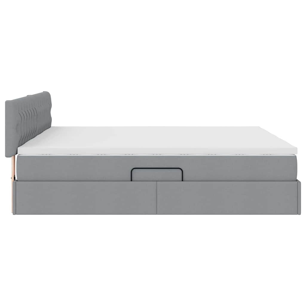 Letto con Contenitore con materasso Grigio chiaro 200 x 200 cm
