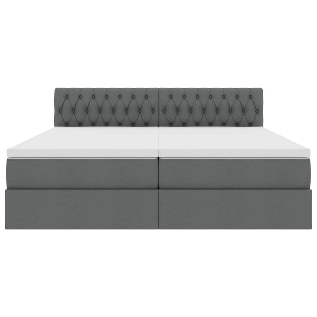 Letto con Contenitore Grigio scuro 200 x 200 cm Pelle Sintetica | homemem39