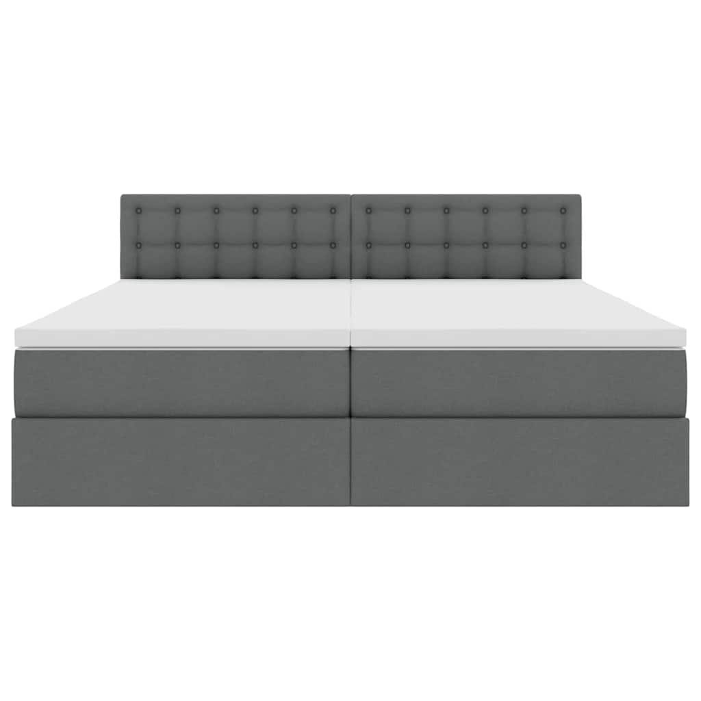 Letto con Contenitore Grigio scuro 200 x 200 cm Pelle Sintetica