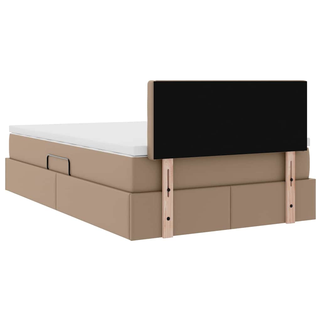 Letto con contenitore e LED con led Cappuccino 120 x 200 cm