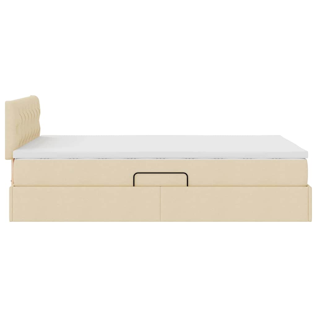 Letto con contenitore LED e materasso Crema 120 x 200 cm