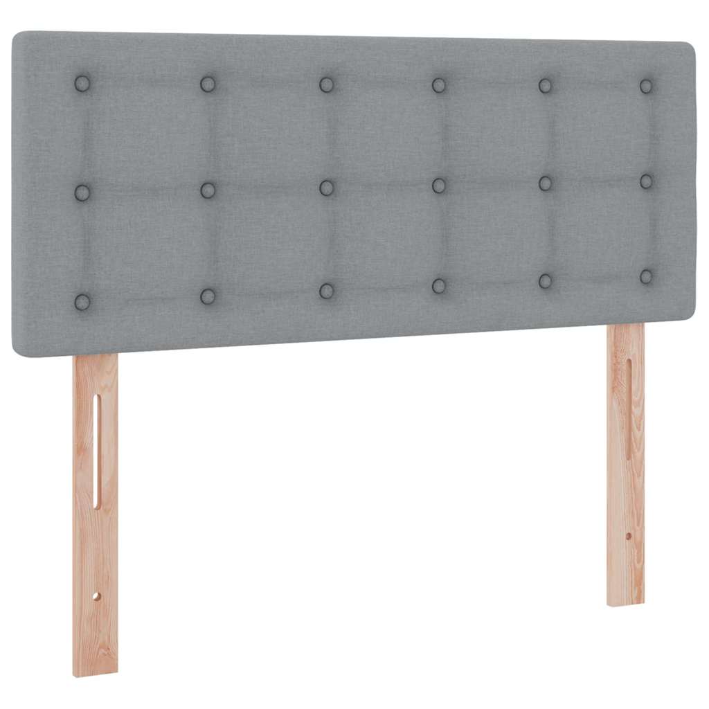 Letto con contenitore e LED Grigio chiaro 120 x 200 cm Tessuto | homemem39