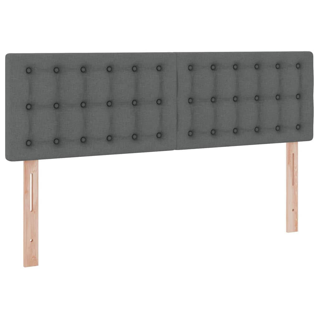 Letto con contenitore LED e materasso Grigio Scuro 140 x 190 cm