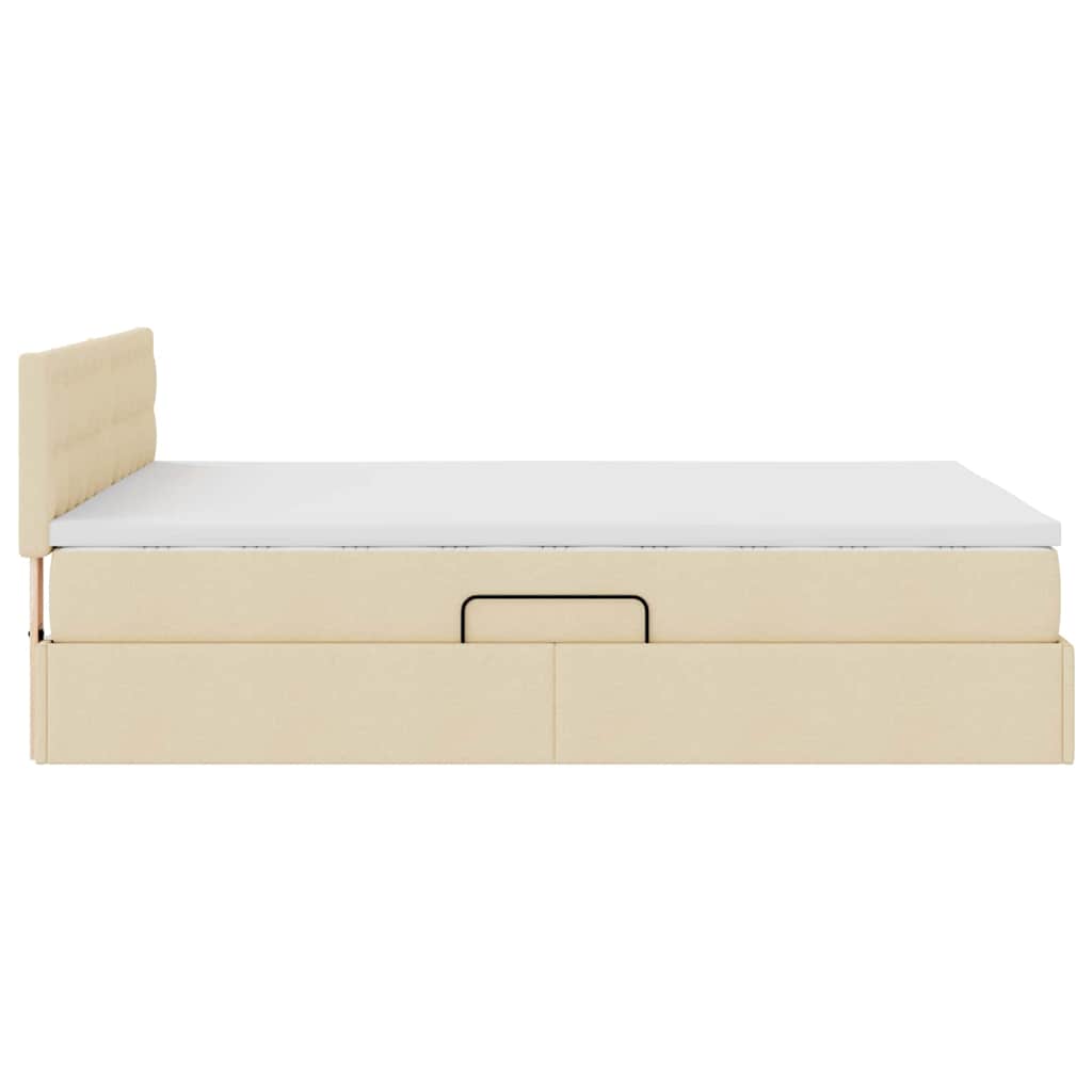 Letto con contenitore LED e materasso Crema 140 x 200 cm
