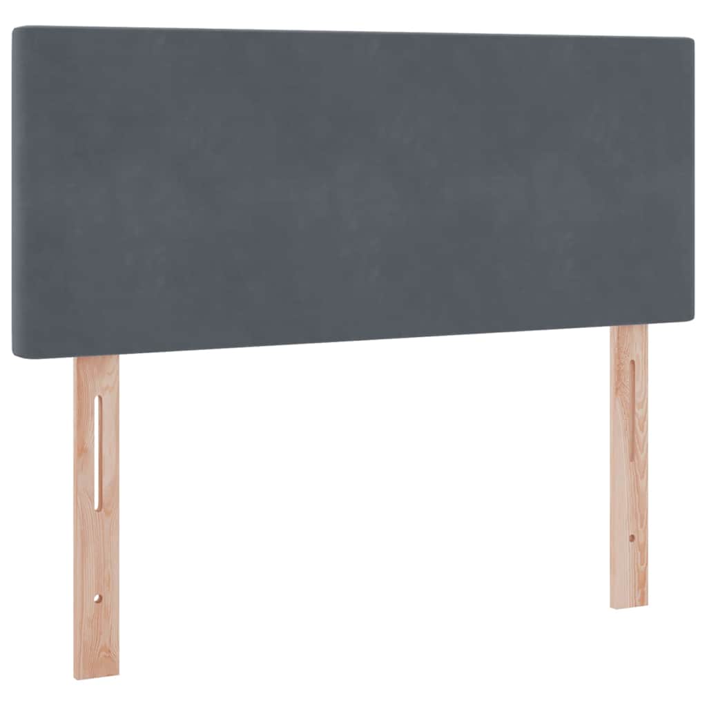 Letto con contenitore e LED Grigio scuro 120 x 200 cm Velluto