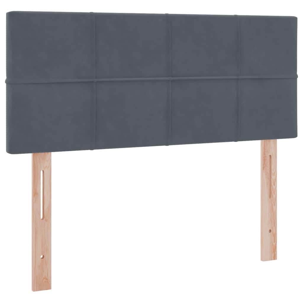 Letto con contenitore e LED Grigio scuro 120 x 200 cm Velluto