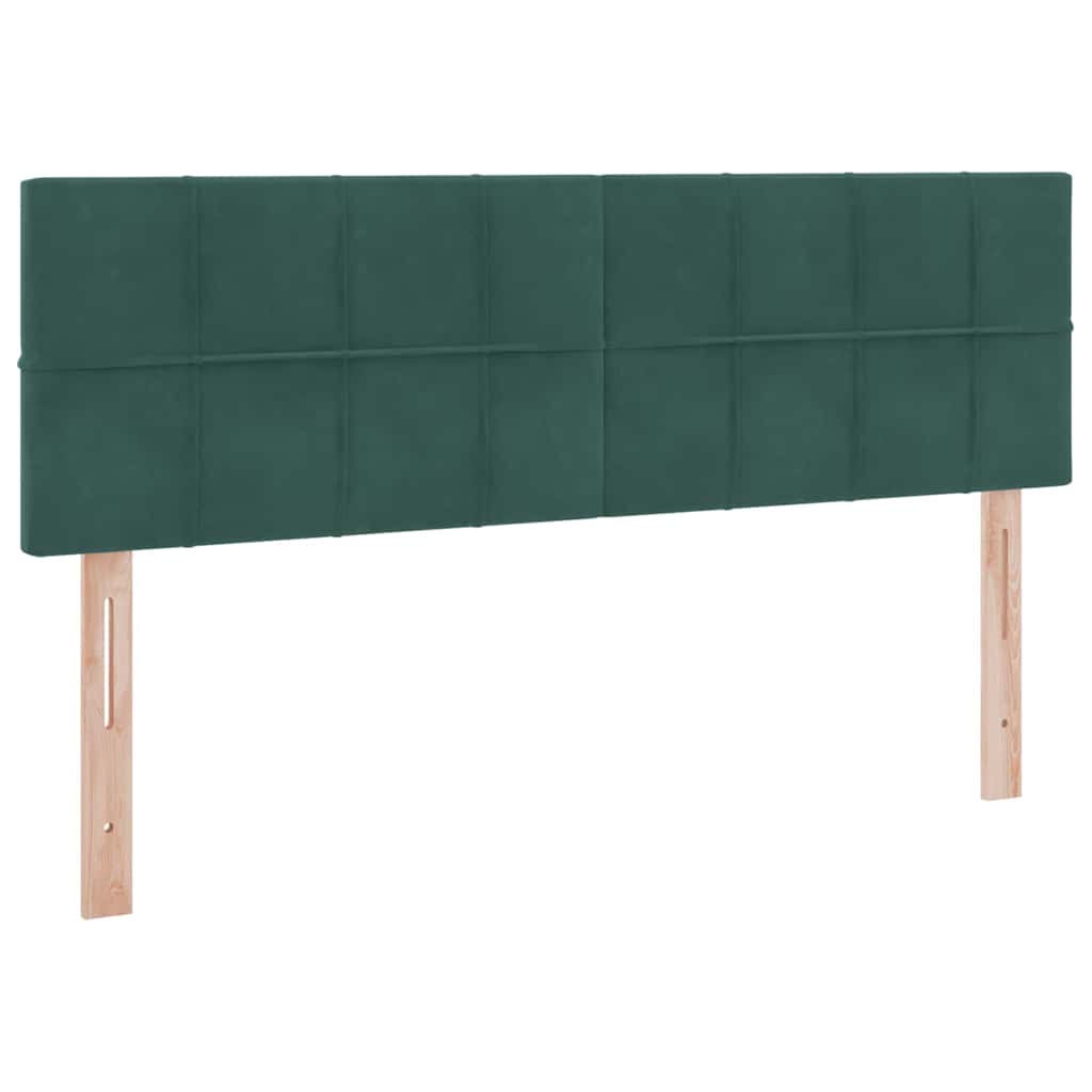 Letto con contenitore e LED Verde Scuro 140 x 200 cm Velluto