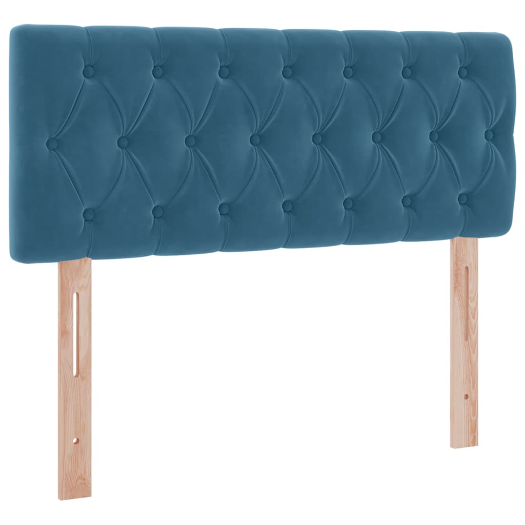 Letto con contenitore e LED Blu Scuro 120 x 200 cm Velluto