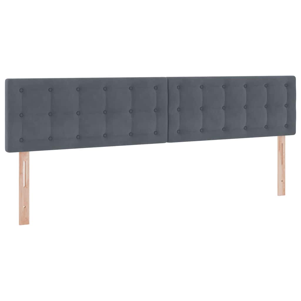 Letto con contenitore e LED Grigio scuro 200 x 200 cm Velluto