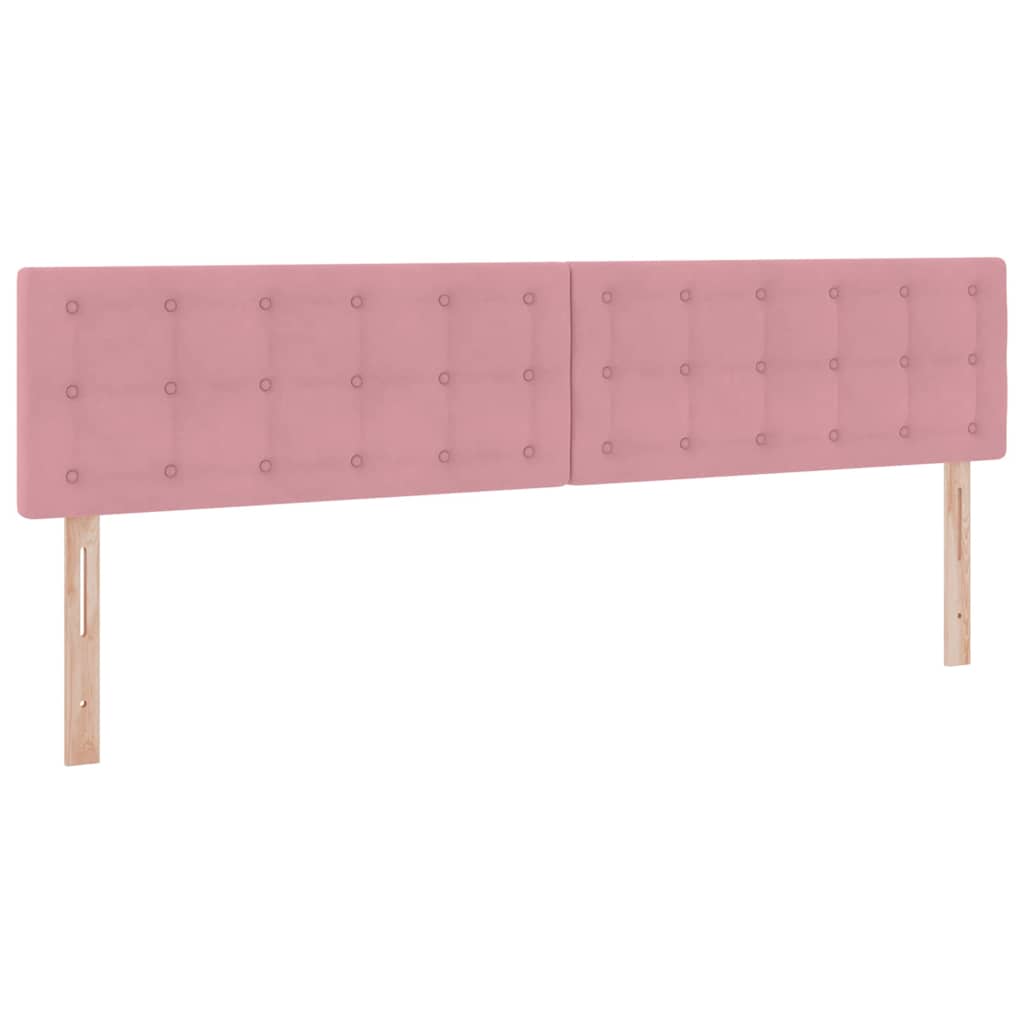 Letto con contenitore e LED Rosa 200 x 200 cm Velluto