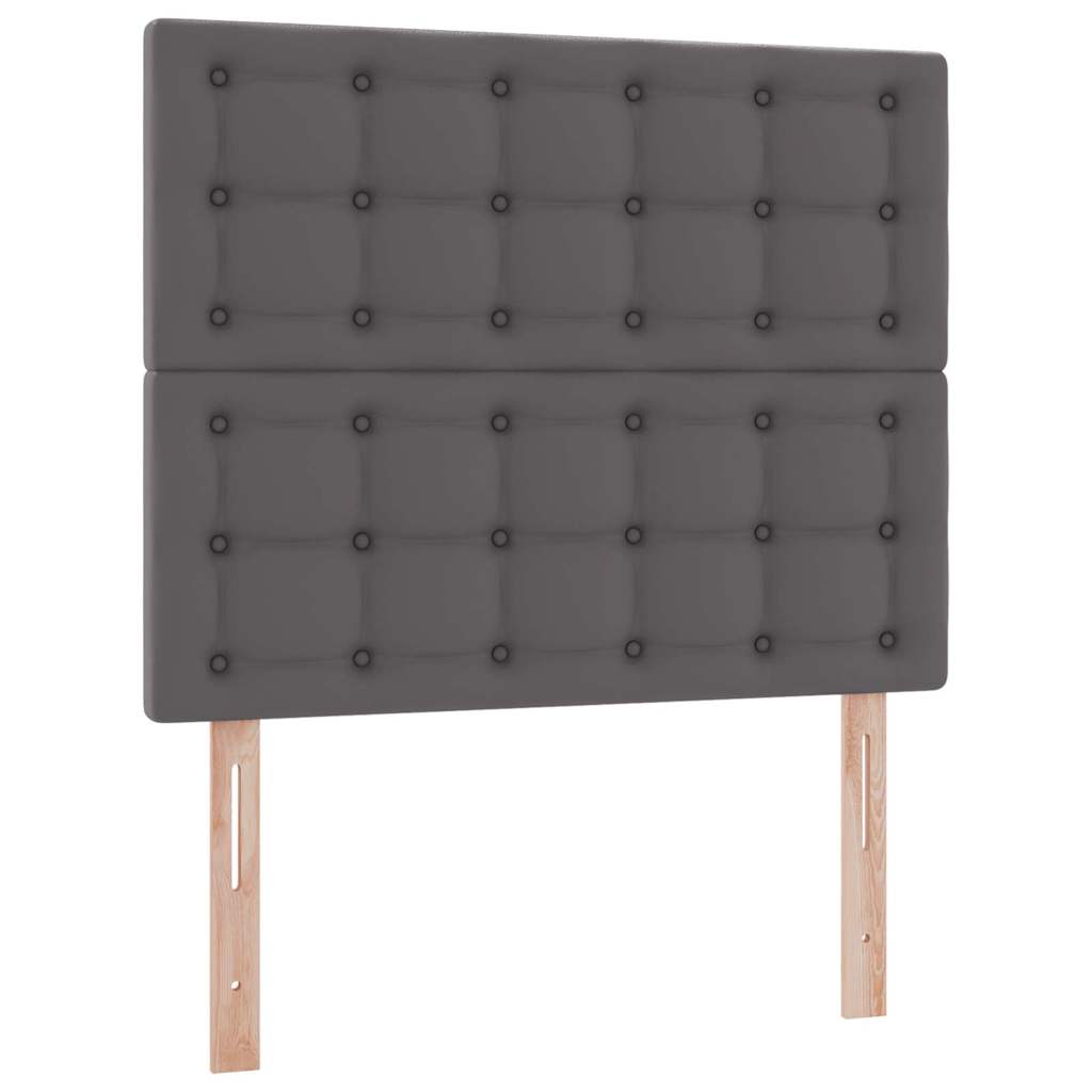 Letto con contenitore e LED Grigio 120 x 200 cm Pelle Sintetica | homemem39