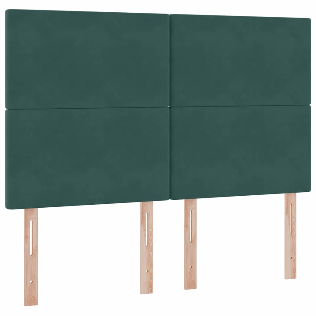 Letto con contenitore e LED Verde Scuro 140 x 190 cm Velluto