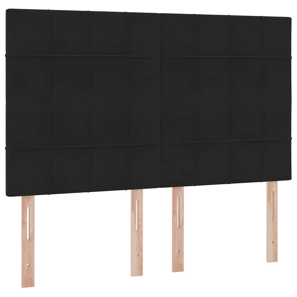 Letto con contenitore e LED Nero 140 x 200 cm Velluto
