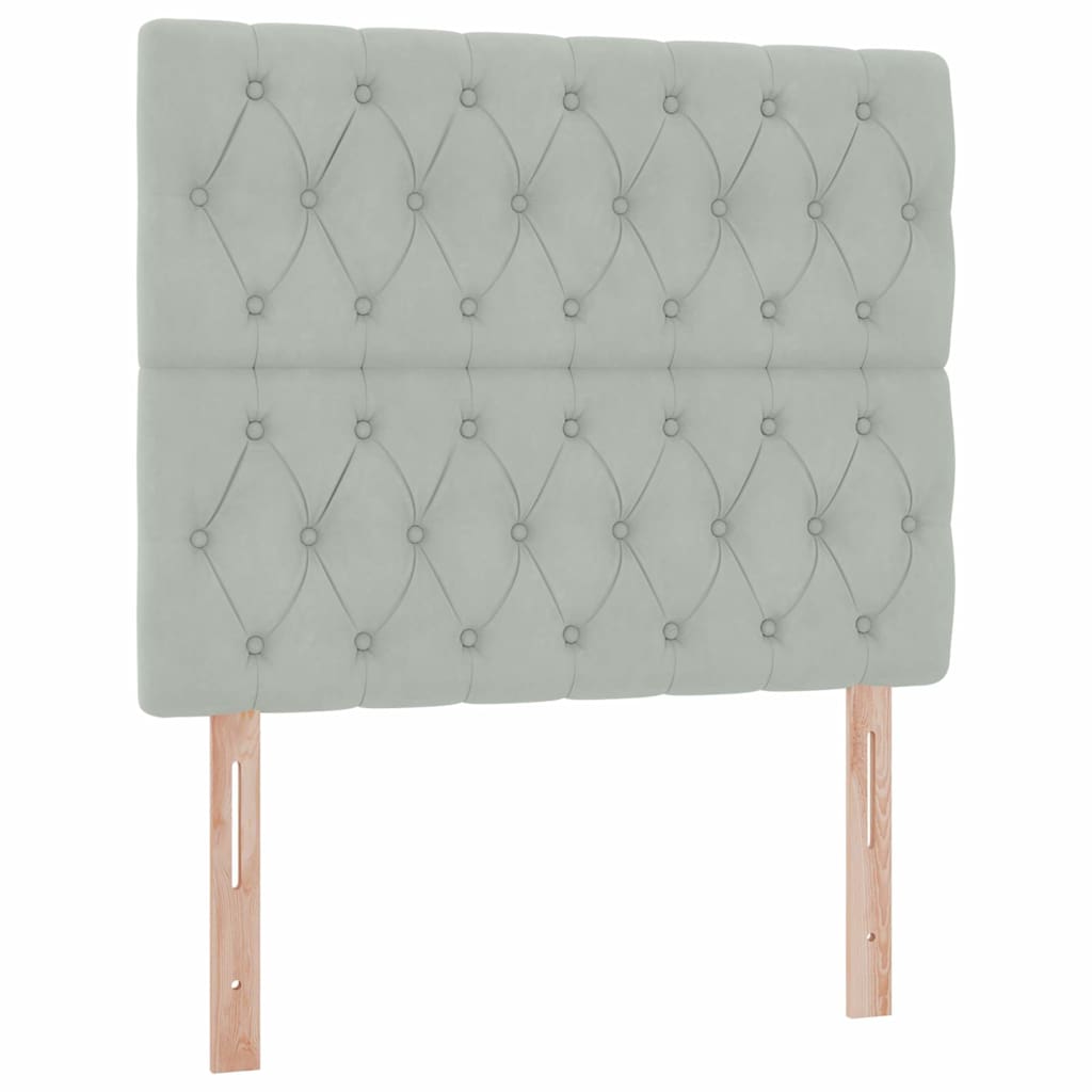 Letto con contenitore e LED Grigio chiaro 120 x 200 cm Velluto