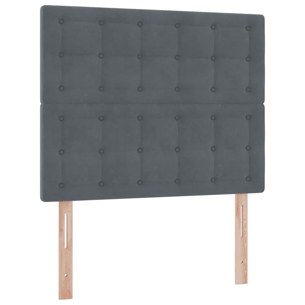Letto con contenitore e LED Grigio scuro 120 x 200 cm Velluto