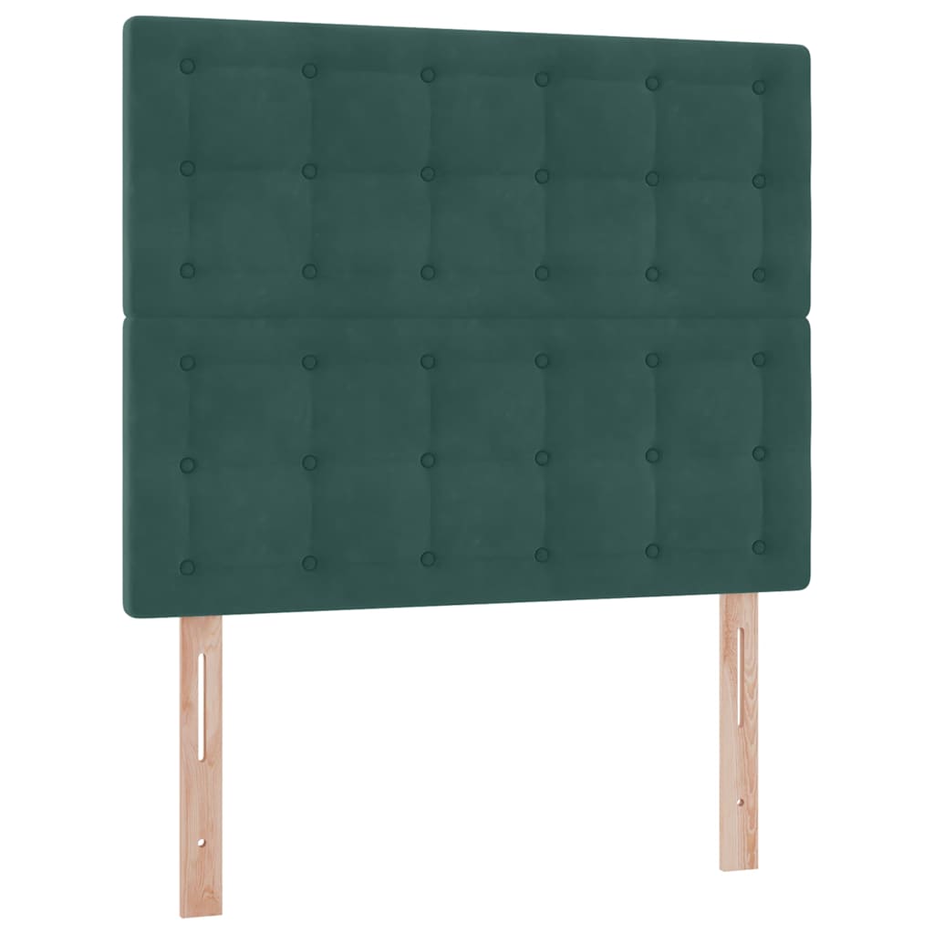Letto con contenitore e LED Verde Scuro 120 x 200 cm Velluto