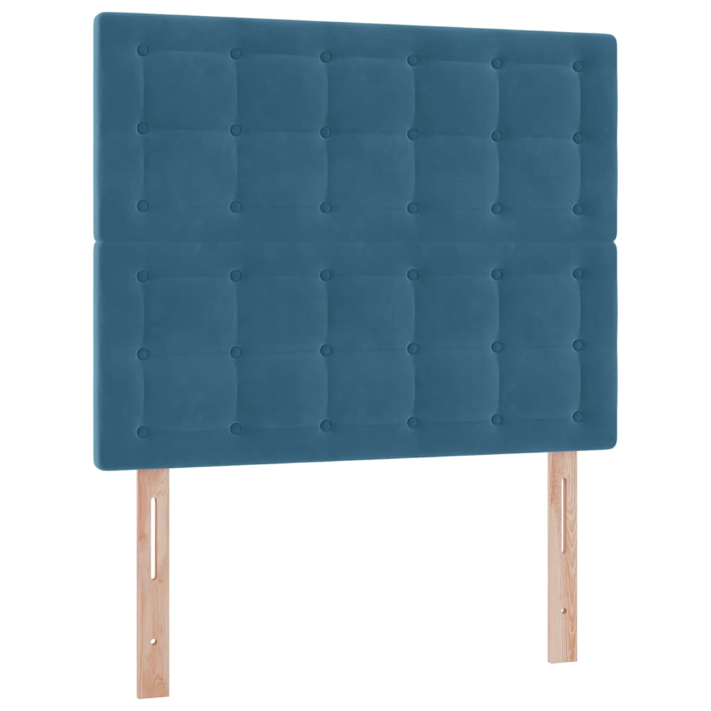 Letto con contenitore e LED Blu Scuro 120 x 200 cm Velluto