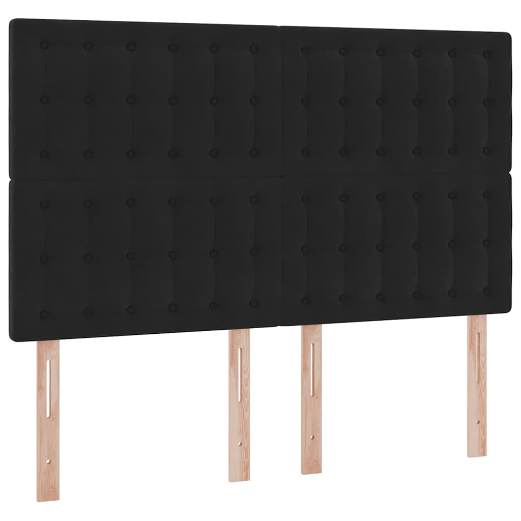 Letto con contenitore e LED Nero 140 x 200 cm Velluto