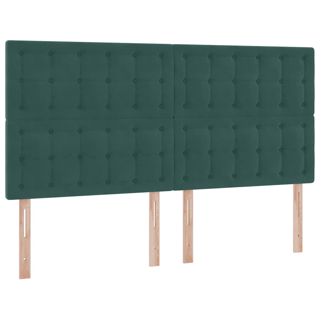 Letto con contenitore e LED Verde Scuro 180 x 200 cm Velluto