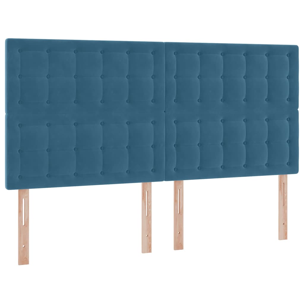 Letto con contenitore e LED Blu Scuro 180 x 200 cm Velluto