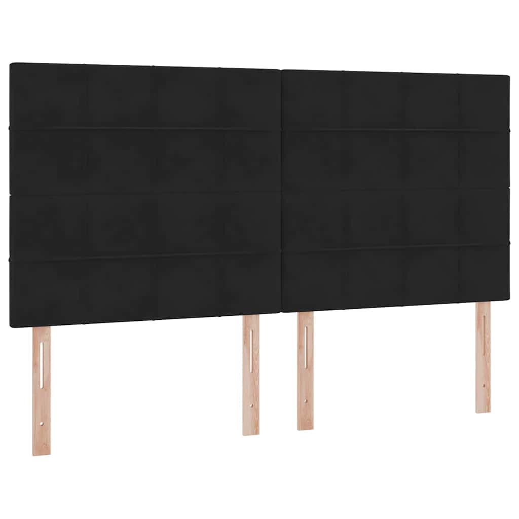 Letto con contenitore LED e materasso Nero 200 x 200 cm Velluto