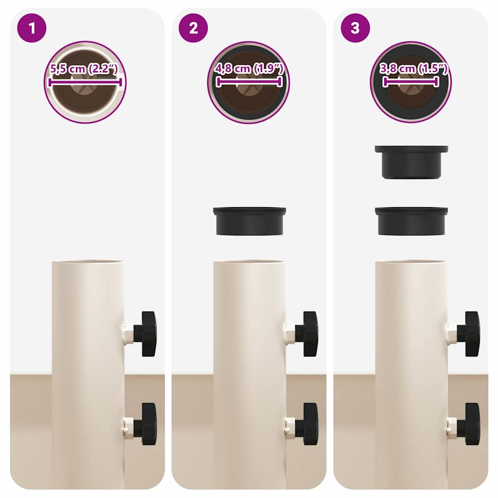 Base per Parasol con Vaso Bianco 45 x 45 x 45 cm Acciaio - homemem39