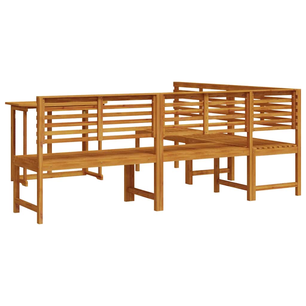 Set Panchina da Giardino 4 pcs Marrone Legno di Acacia Massello