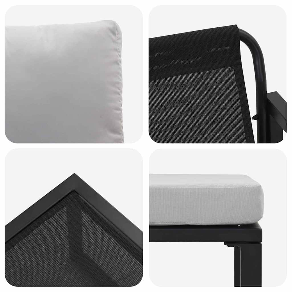 Arredamento da Giardino 4 pcs 2-Numero di posti Grigio chiaro