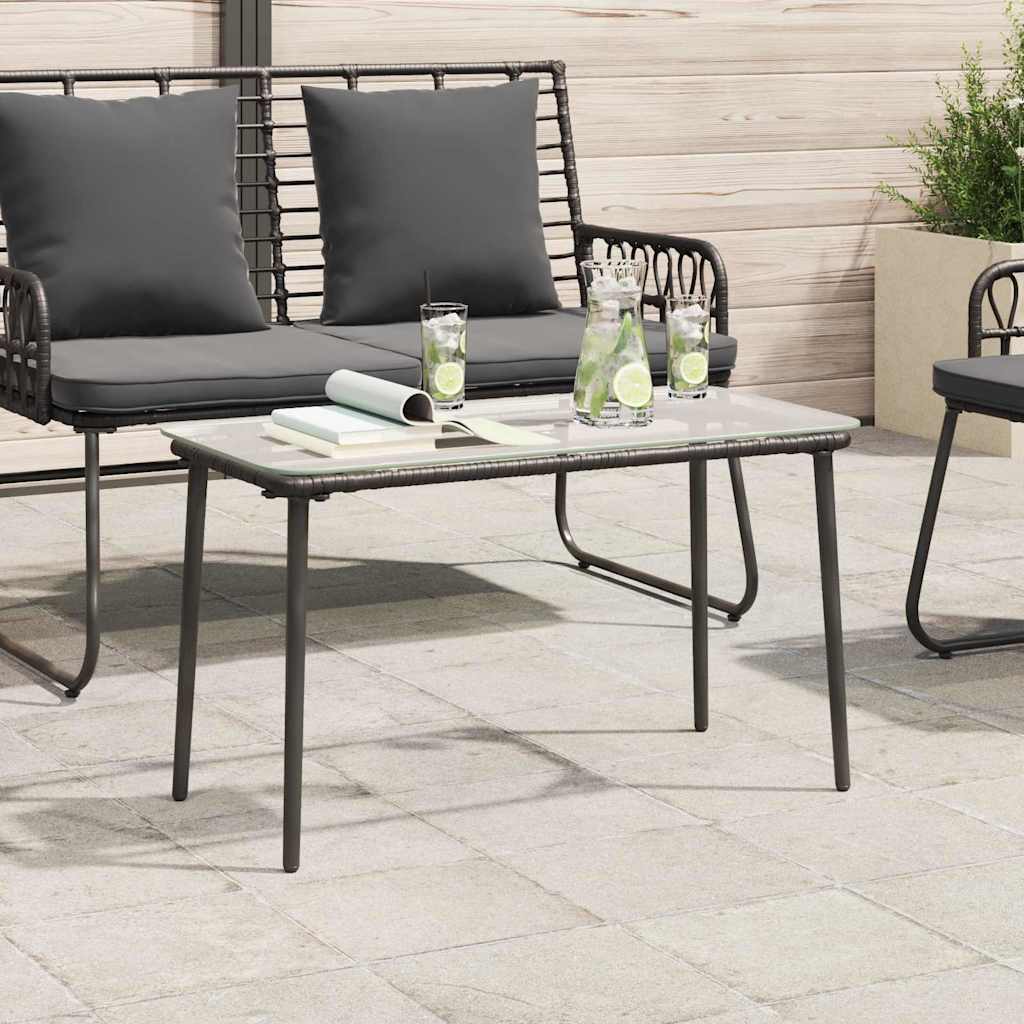 Tavolo da Giardino Nero 80 x 40 x 45 cm polyrattan - homemem39