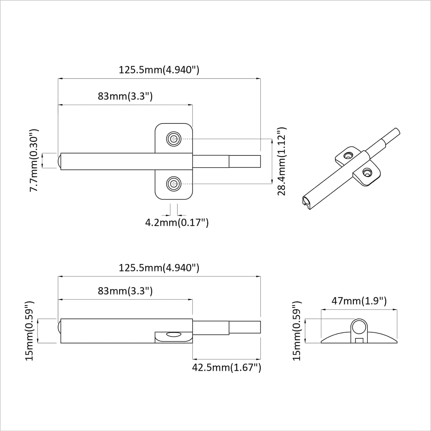 Smorzatore a Chiusura Morbida 2 pcs Grigio 125 x 47 x 15 mm PP