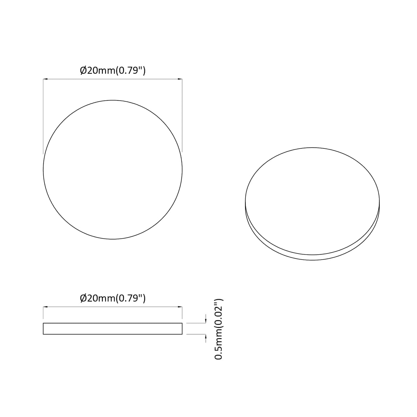 Copertura Vite Adesiva 2 pcs Legno vecchio Ø 20 x 0,5 mm | homemem39