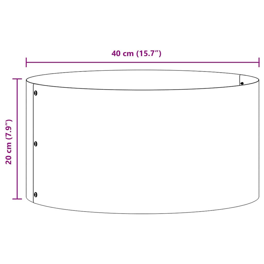 Anello per vaso Nero 40 x 40 x 20 cm Acciaio laminato a freddo