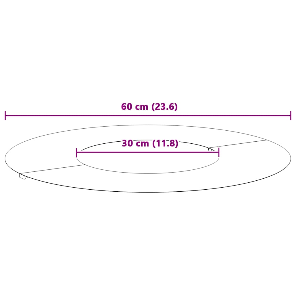 adatto per Anello d'Albero Piatto Antracite Ø30 / 60 cm Acciaio