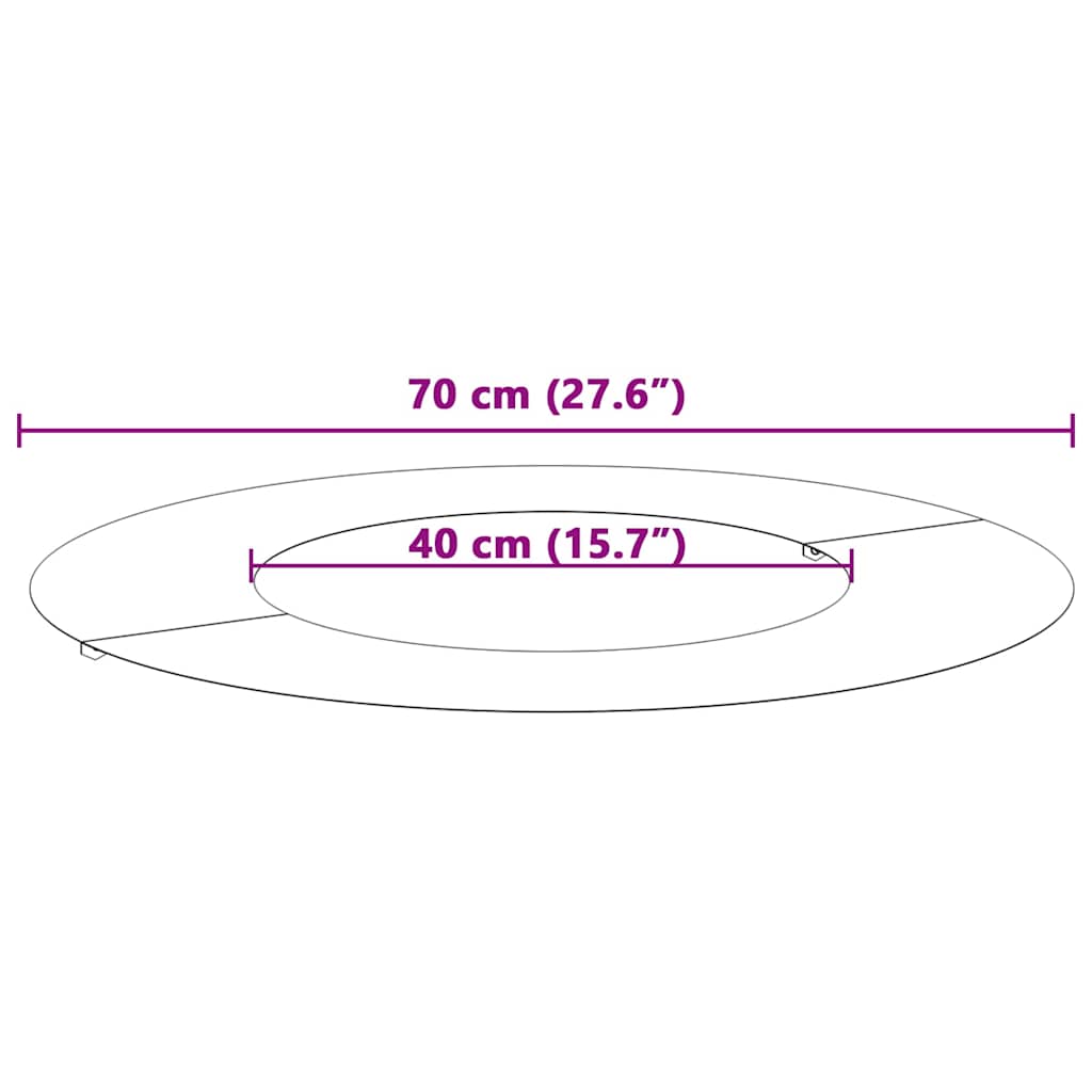 adatto per Anelli d'Albero Piatto 5 pcs Nero Ø40 / 70 cm Acciaio