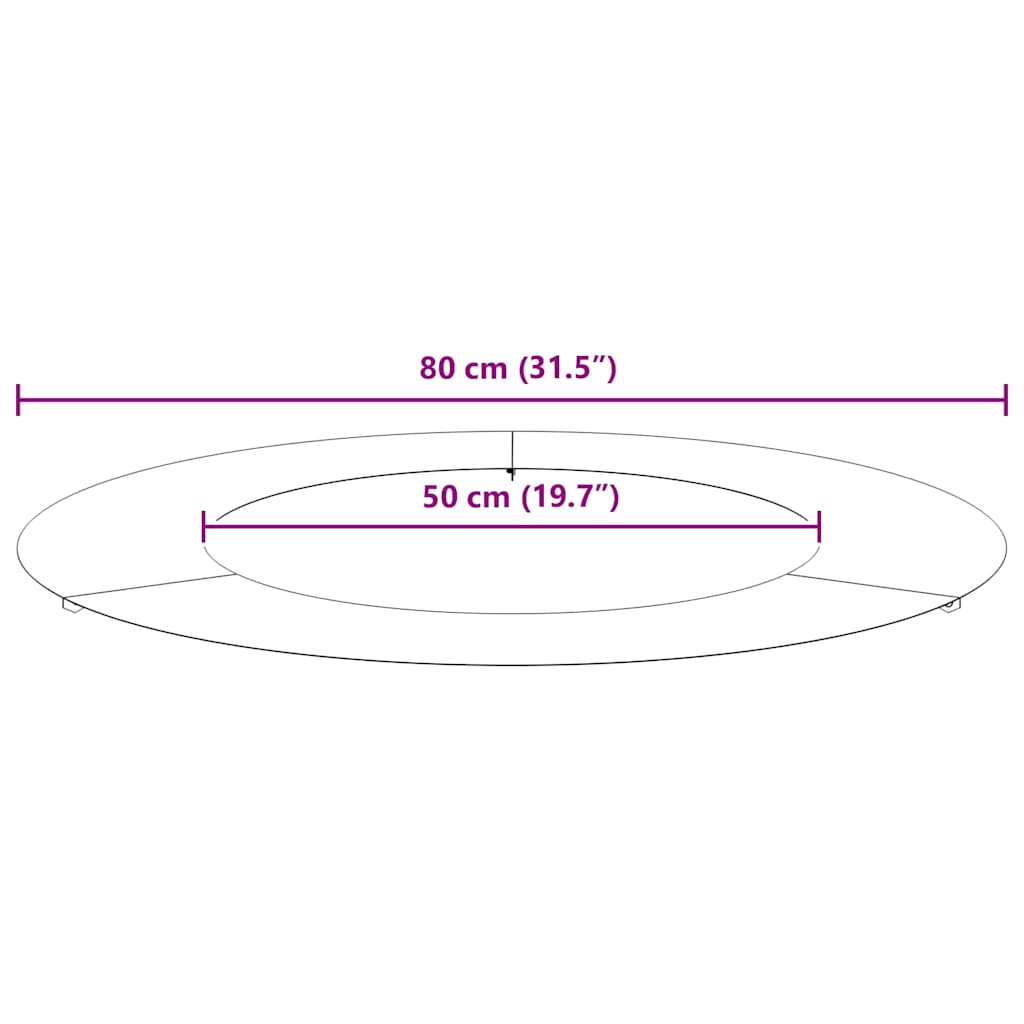 adatto per Anello d'Albero Piatto Antracite Ø50 / 80 cm Acciaio