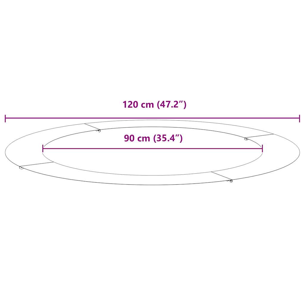 adatto per Anello d'Albero Piatto Argento Ø90 / 120 cm