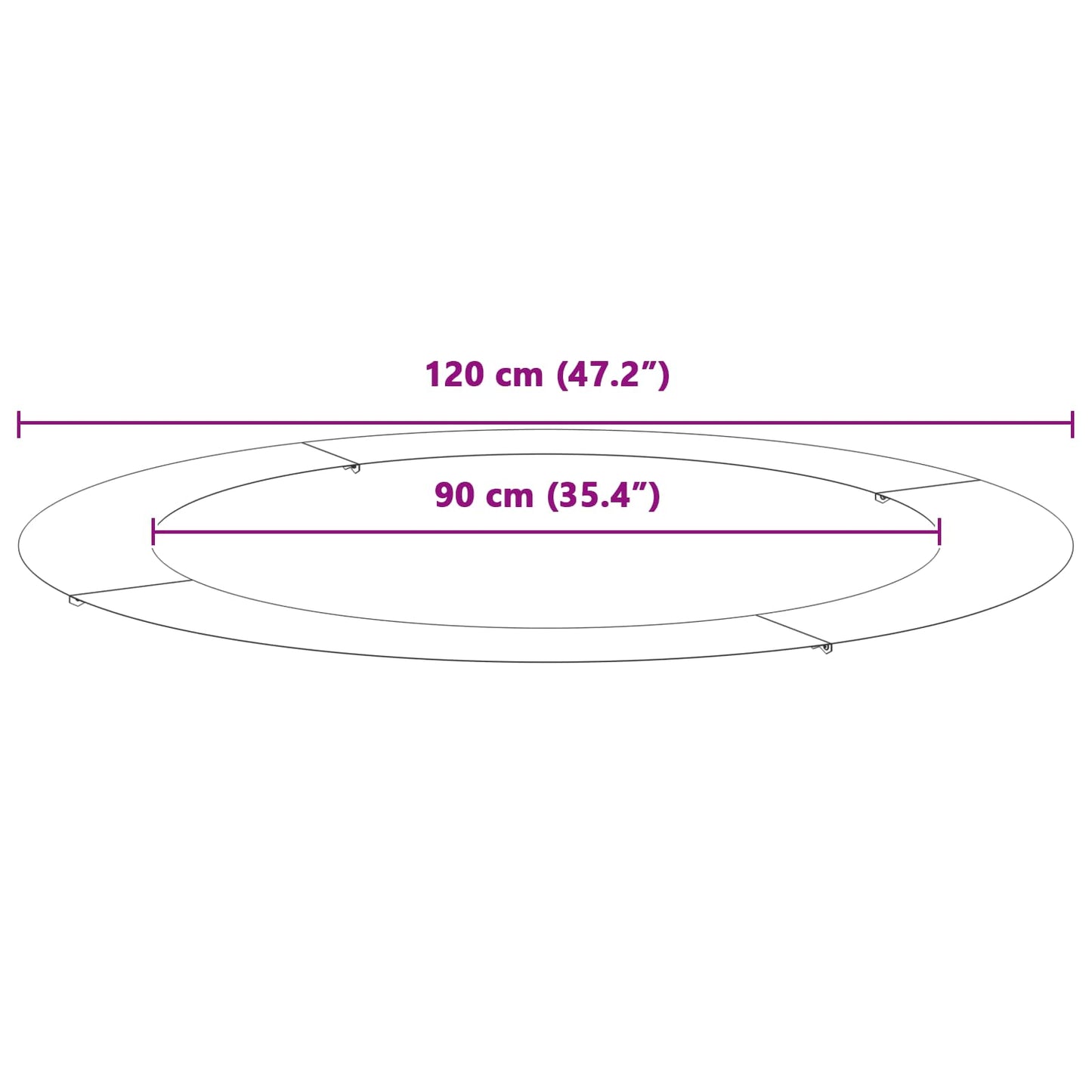 adatto per Anelli d'Albero Piatto 5 pcs Marrone Ø90 / 120 cm